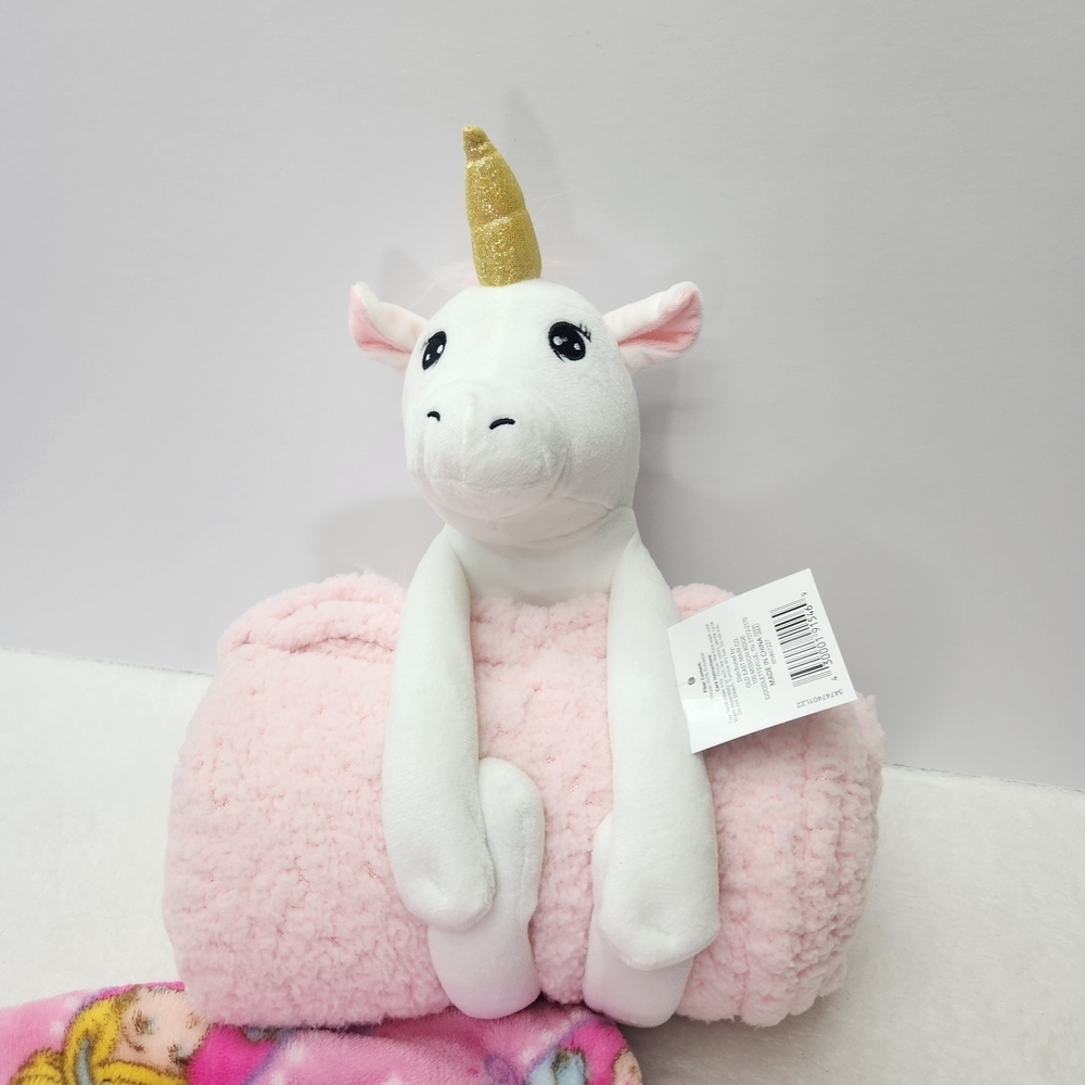 Disney Pink Princess Robe with Unicorn Blanket Set - Picture 5 of 9